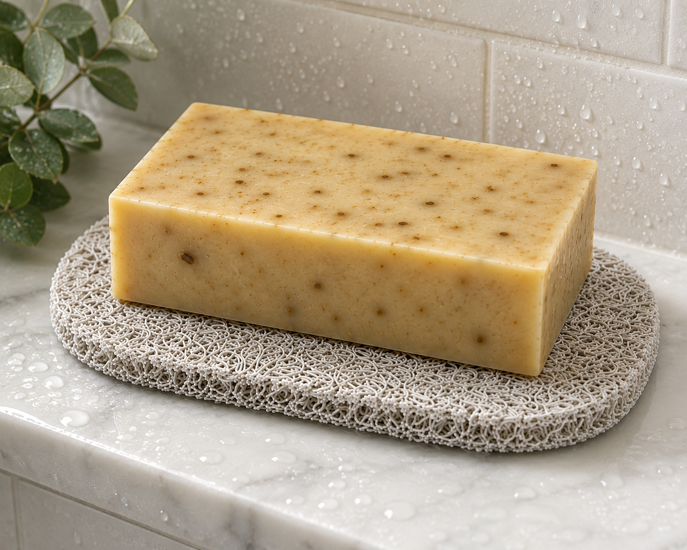 White Soap Saver Pad | BPA-Free Draining Soap Dish | Extends the Life of Your Soap